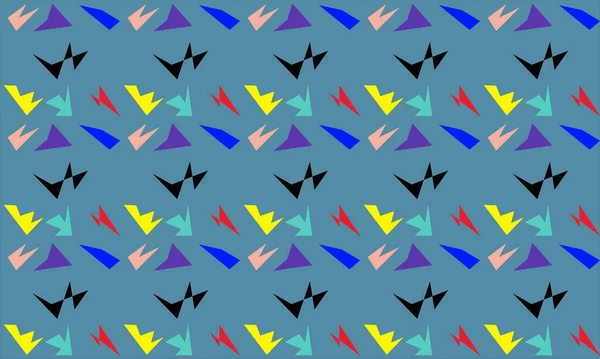 Naadloze Patronen Blauwe Kleuren Met Geometrische Elementen — Stockvector