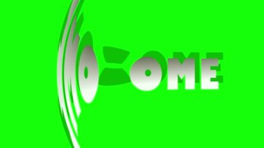 Yeşil ekran arkaplanındaki hoşgeldiniz kelimesi