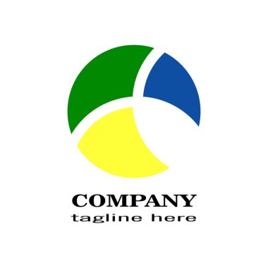 yeşil mavi sarı daire logosu. modern logo.