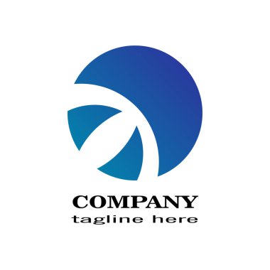 Soyut parlak mavi daire logosu simgesi. gradyan mavi.