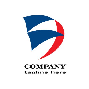 Şekil mavi iş logosu tasarımı. Basit işaret.