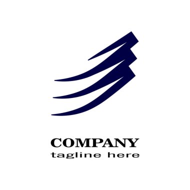 Şekil mavi iş logosu tasarımı. kanat işareti.