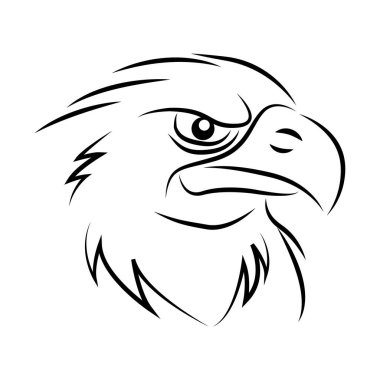 Kartal kafası sanatı. Vahşi hayvan. logo tasarımı.