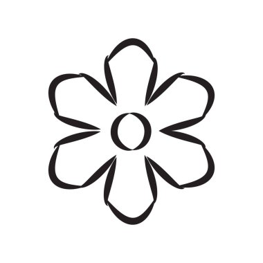 beyaz arkaplanda izole edilmiş çizgi sanat çiçeği.