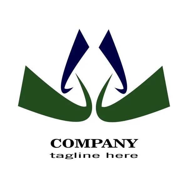 Soyut logo tasarımı. Geometri şekli mavi yeşil logo.