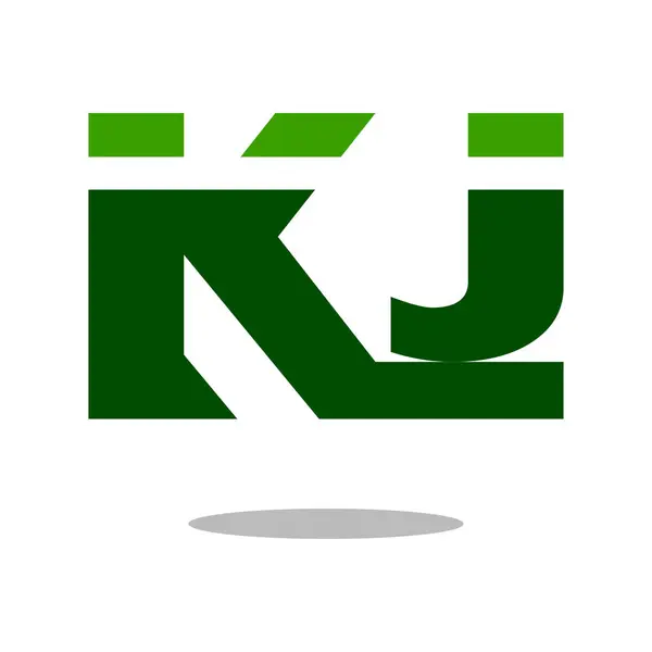 Harf logosu k j yeşil renk. Doğa işareti logosu.