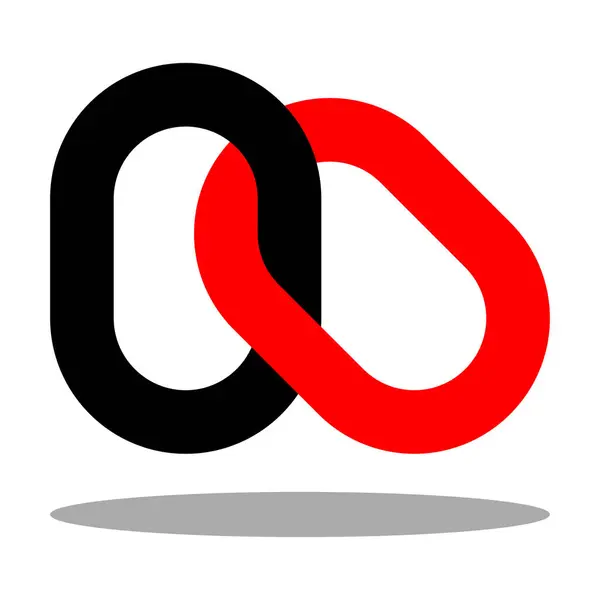 Μοντέρνο Σχεδιασμό Λογότυπο Σχήμα Μαύρο Και Κόκκινο Κύκλο — Διανυσματικό Αρχείο