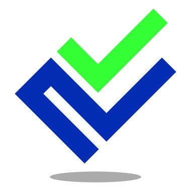 Renkli çizgi logosu tasarımı. mavi ve yeşil.