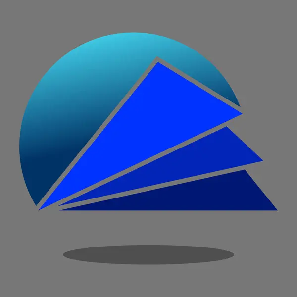 Blue Circle Triangle Logo Geometric Shape Sign — Stock Vector