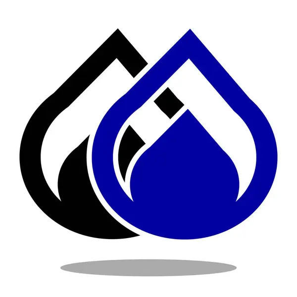 Color Circle Unity Logo Design Blue Black Twin — Stock Vector