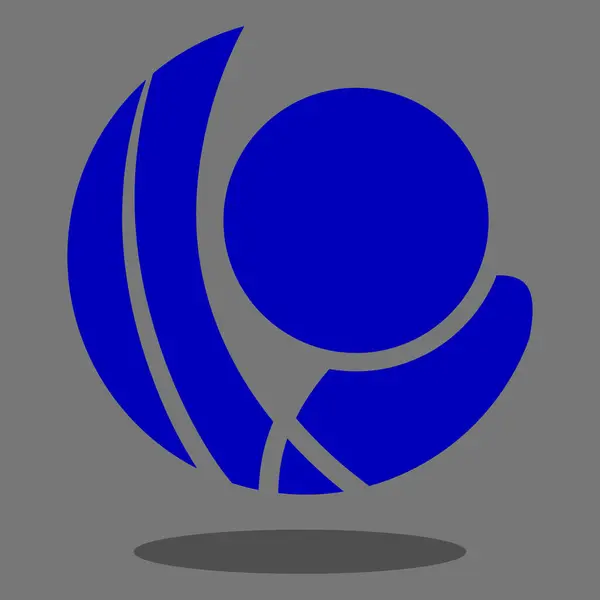 Blue Circle Logo Simple Sign Concept Trendy — Stock Vector