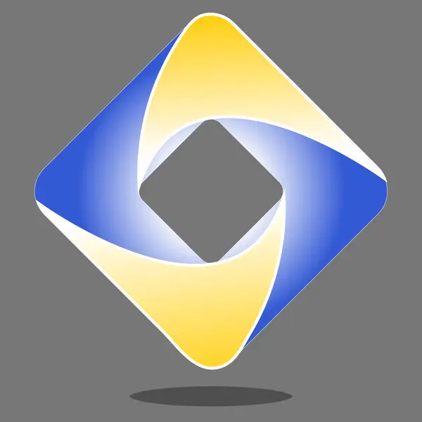 Modern Shape Logo Design Square Swirl Color — Stock Vector