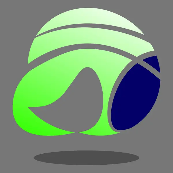 Modern Shape Logo Design Green Blue Logo — Stock Vector