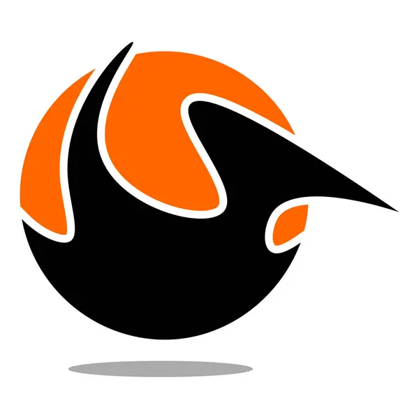 Bird Logo Design Circle Bird Sign Art — Stock Vector