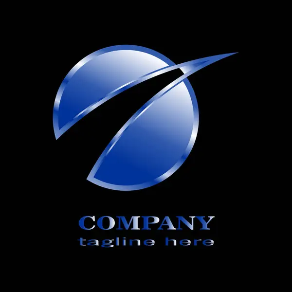 Soyut mavi metalik logo. çember şekli.