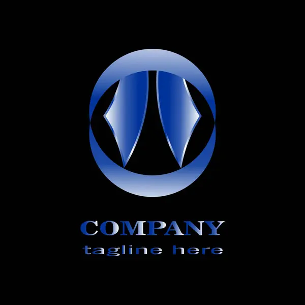 Soyut mavi metalik logo. teknoloji kavramı.