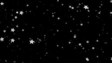 Çembersiz, soyut siyah arkaplan, kayan güzel yıldızlar parlıyor.
