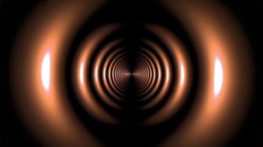 Karanlıktaki parlak dairelerin soyut aydınlık tüneli. Döngü 3 boyutlu animasyon. pürüzsüz renk.