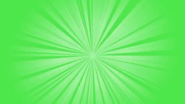 Pop sanatında canlandırılmış döngü arkaplan yeşil ekranda basit patlama ışınları.
