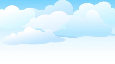 Bulutlu mavi gökyüzü çizgi film animasyonu.