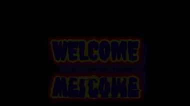 Neon ışığı canlandırma metni hoş geldiniz. renkli metin.