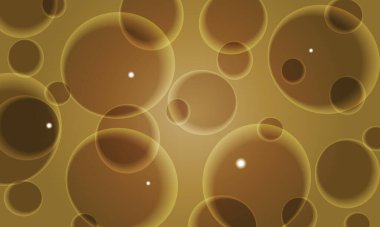 Soyut sıvı halkalar kahverengi arka planı kabarcıklar. küre desenli sanatsal duvar kağıdı.