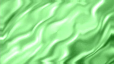 Yeşil ipek dalgalı yumuşak sıvı yüzey döngüsü canlandırması.