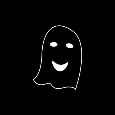 Siyah arka planda korku ikonu. komik ürpertici.