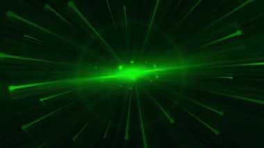 Yeşil ışıklar optik mercekler parlayan animasyonlar. daire şeklinde parlak çizgiler.