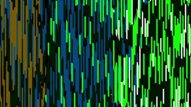 Soyut neon arkaplan. Hareket eden mavi yeşil ışınlar. Parlak renkli çizgiler, açık siyah arkaplan hızı.