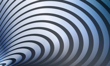 Parlayan daireleri olan gümüş soyut bir arka plan. Dönen dairesel çizgiler deseni. Geometrik spiral. Döndürme ögesi.