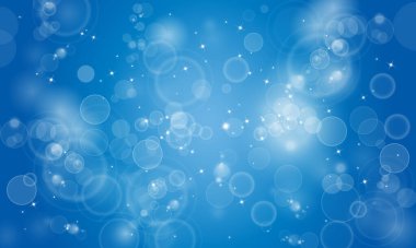 Banner Blue Bokeh parçacıkları, toz gradyan soyut arkaplanı ödüllendirir. yumuşak çember.
