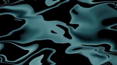 Parlak parlak yüzeyde dalgalı parıltılı deseni olan soyut koyu metalik sıvı zemin.