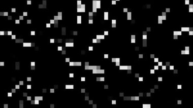 Dijital koyu arkaplanı taşıyan soyut siyah ve beyaz retro piksel.