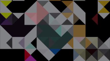 Geometrik kristal origami zarafeti, hafif düşük poli soyut döngü mozaik animasyonu. soyut üçgen deseni.