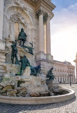 Budapeşte Macaristan 'da, Budapeşte Şatosu' nda Matthias Çeşmesi .