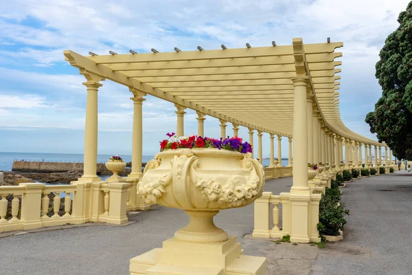 stock image beautiful pergola on Foz promenade in Porto Portugal on seaside .