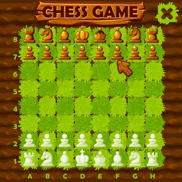Farm Style Chess Board Set Chess Figures Game Interface — Stok fotoğraf