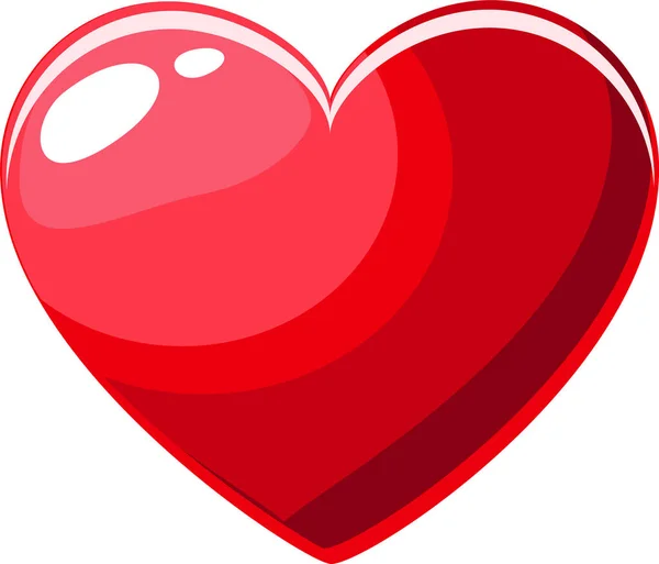 Icono Dibujos Animados Corazón Rojo Juego Icono Aislado — Archivo Imágenes Vectoriales