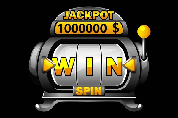 Zwarte Gokautomaat Slot Machine Voor Online Casino Slots Spel — Stockvector