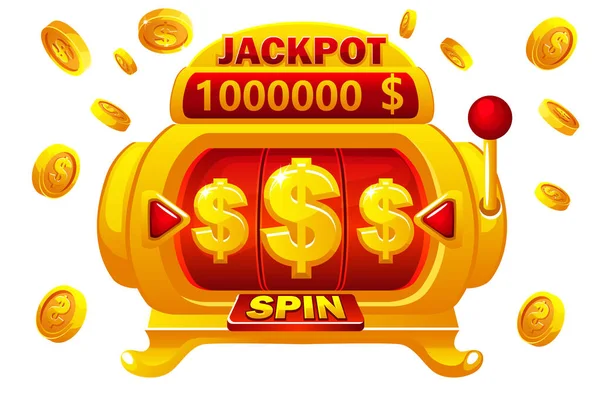 Empty Golden Slot Machine Slot Machine Online Casino Slots Game — Stock Vector