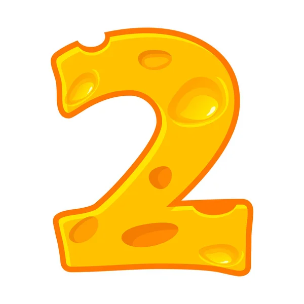 チーズ2番 2つのフォントの子供番号 図2に類似のJpgコピー — ストック写真