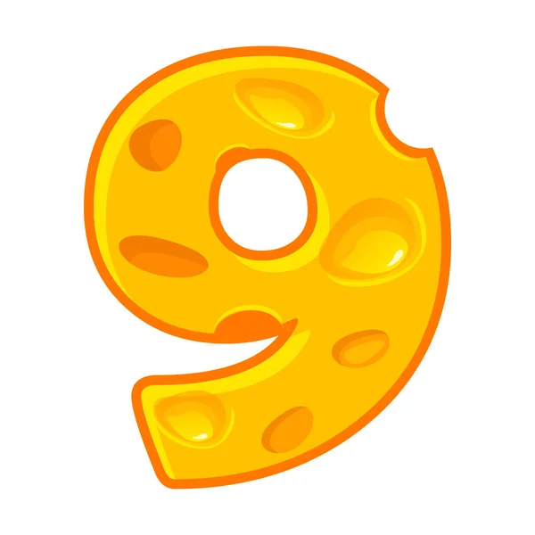 Cheese Number Nine Font Kids Number Figure Similar Jpg Copy — Stock Photo, Image