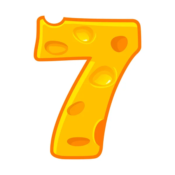 Kaas Nummer Zeven Zeven Lettertype Kinderen Nummer Figuur Soortgelijk Jpg — Stockfoto