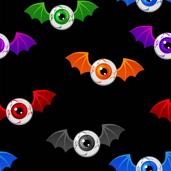 Red Flying Eyeball Vector Ilustración Del Globo Ocular Humano Volador — Archivo Imágenes Vectoriales