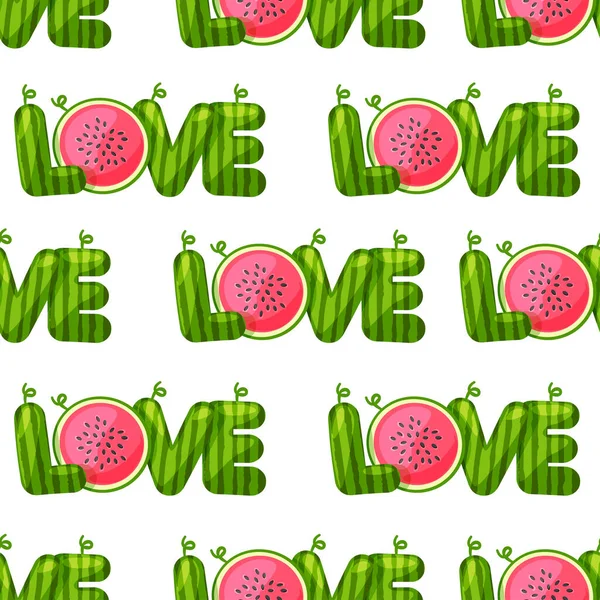 stock image Seamless pattern watermelon word love. Art letters. Summer background. Similar JPG copy