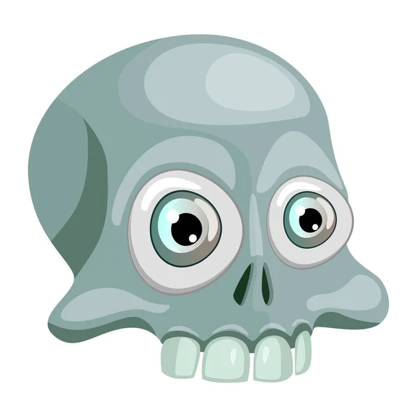 Human Skull Head Skeleton Symbol Death Dangerous Design Element Halloween — Stock vektor