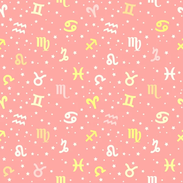 Background Signs Zodiac Astrology Seamless Pattern Zodiac Signs Pastel Pink — Stock Photo, Image