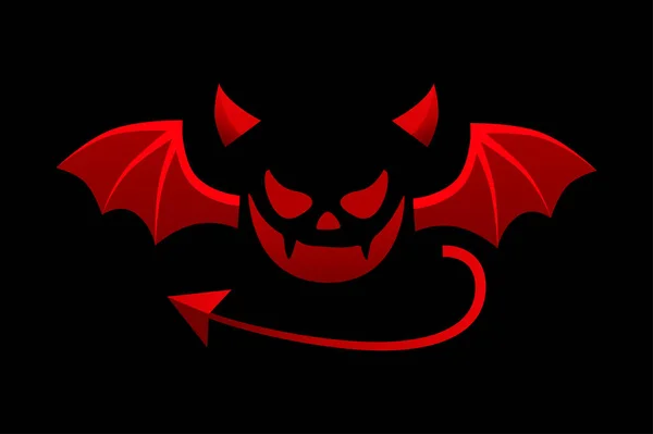 Ogon Diabła Rogi Skrzydła Demoniczne Czerwone Elementy Dekoracji Zdjęć Ilustracja — Wektor stockowy