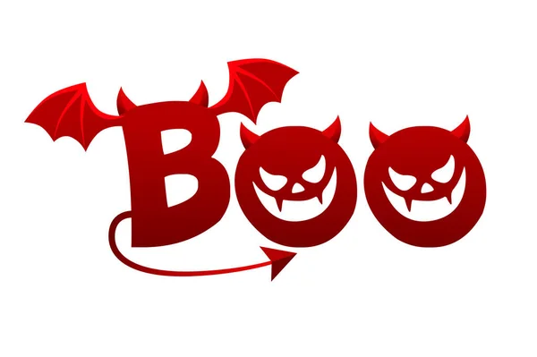 Boo Text Jen Jedno Slovo Šťastný Halloween Přáníčko — Stockový vektor